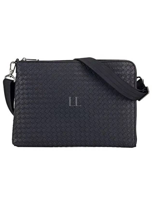 Intrecciato Strap Clutch Bag Black - BOTTEGA VENETA - BALAAN 2