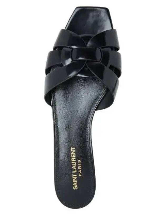 Tribute Leather Slippers Black - SAINT LAURENT - BALAAN 2