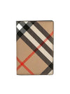 Check Pattern Two-Fold Card Wallet Beige - BURBERRY - BALAAN 6