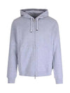 Tech Cotton Zip-Up Hoodie Heather Grey - BRUNELLO CUCINELLI - BALAAN 2