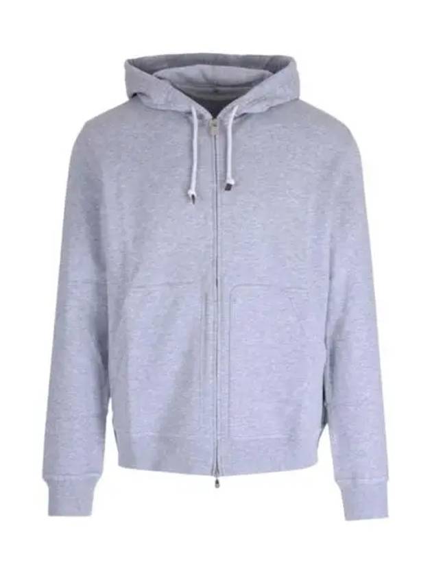 Tech Cotton Zip-Up Hoodie Heather Grey - BRUNELLO CUCINELLI - BALAAN 2