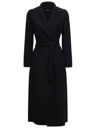 Poldo Virgin Wool Long Single Coat Black - MAX MARA - BALAAN 2