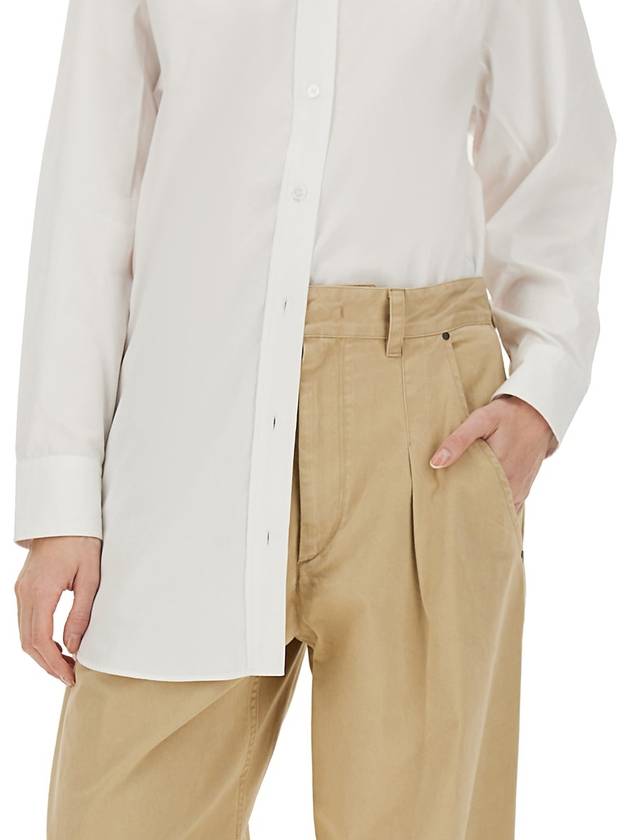 Cylvany Maxi Long Sleeve Shirt White - ISABEL MARANT - BALAAN 5