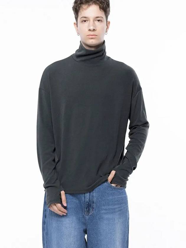 Men s M243TP04CH Spandex Finger Warmer Turtleneck Polar T Shirt Charcoal - CHANCE'S NOI - BALAAN 7