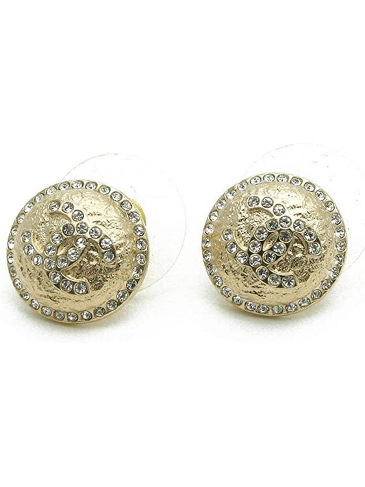 cubic CC logo round earrings gold - CHANEL - BALAAN 1