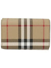 Vintage Check Leather Small Folding Wallet Archive - BURBERRY - BALAAN 4