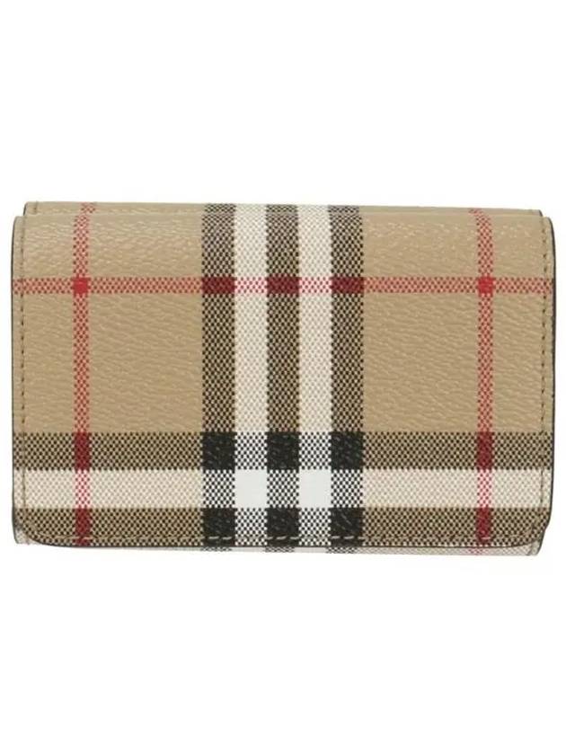 Vintage Check Leather Small Folding Wallet Archive - BURBERRY - BALAAN 4