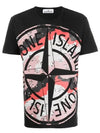 Men's Camo Big Logo Print Short Sleeve T-Shirt Black - STONE ISLAND - BALAAN 3