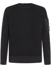 Lens Wappen Wool Sweatshirt Black - CP COMPANY - BALAAN 1