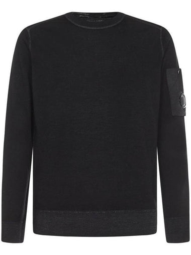 Lens Wappen Wool Sweatshirt Black - CP COMPANY - BALAAN 1