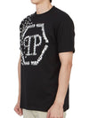 Skull Bones Logo Print Cotton Short Sleeve T-Shirt Black - PHILIPP PLEIN - BALAAN 3