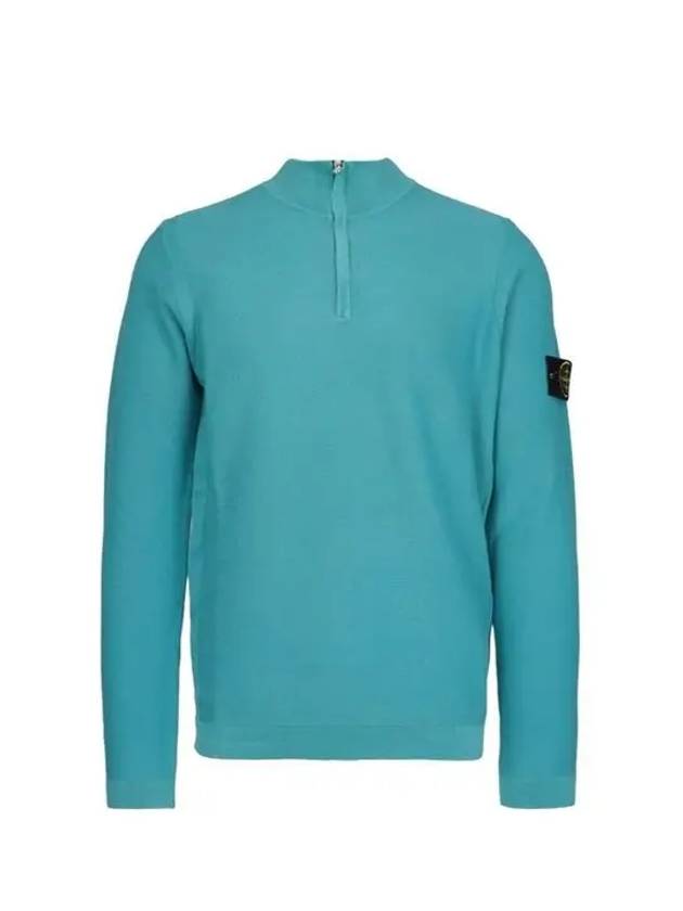 Stone Island Men s Light Blue Wappen Patch High Neck Knit 7215561D9 V0042 - STONE ISLAND - BALAAN 1