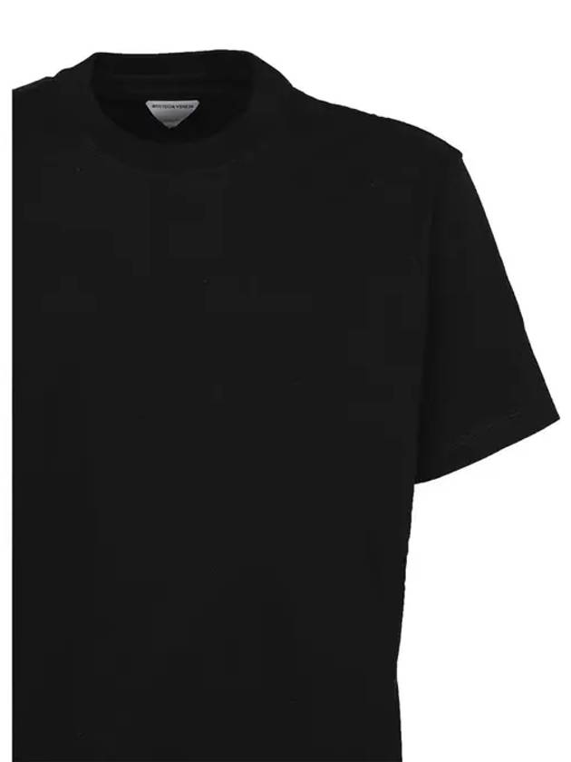 Crew Neck Cotton Jersey Short Sleeve T-Shirt Black - BOTTEGA VENETA - BALAAN 3