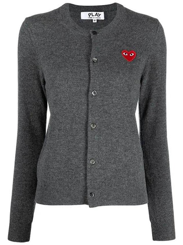 Women s Red Heart Wappen Wool Cardigan P1N007 AX N007 051 3 - COMME DES GARCONS - BALAAN 1