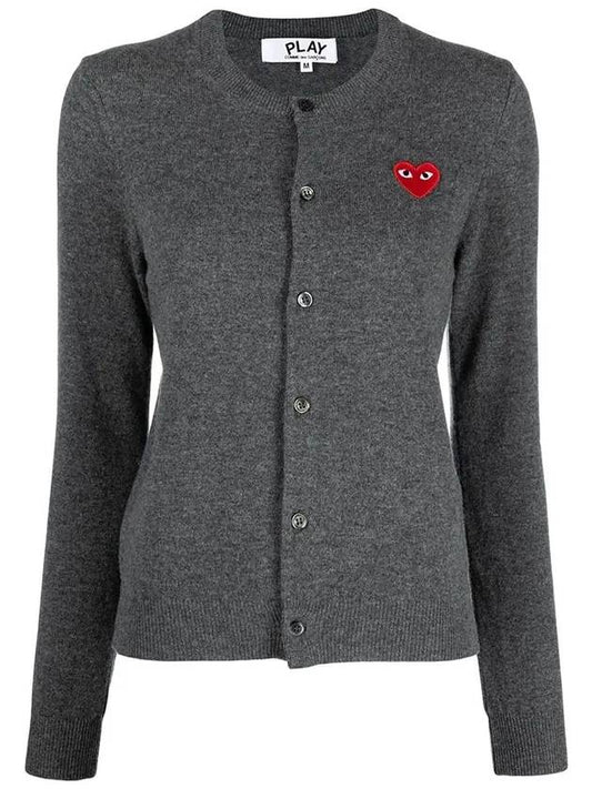 Women s Red Heart Wappen Wool Cardigan P1N007 AX N007 051 3 - COMME DES GARCONS - BALAAN 1