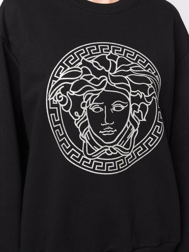 Glitter Medusa Logo Crew Neck Sweatshirt Black - VERSACE - BALAAN 6