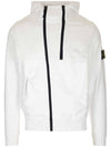 Men's Logo Wappen Double Zipper Hooded Zip Up White - STONE ISLAND - BALAAN 1