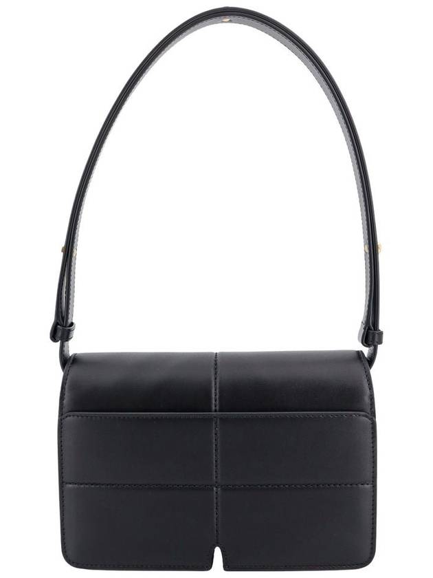 Snip Embossed Logo Leather Shoulder Bag Black - BURBERRY - BALAAN 3