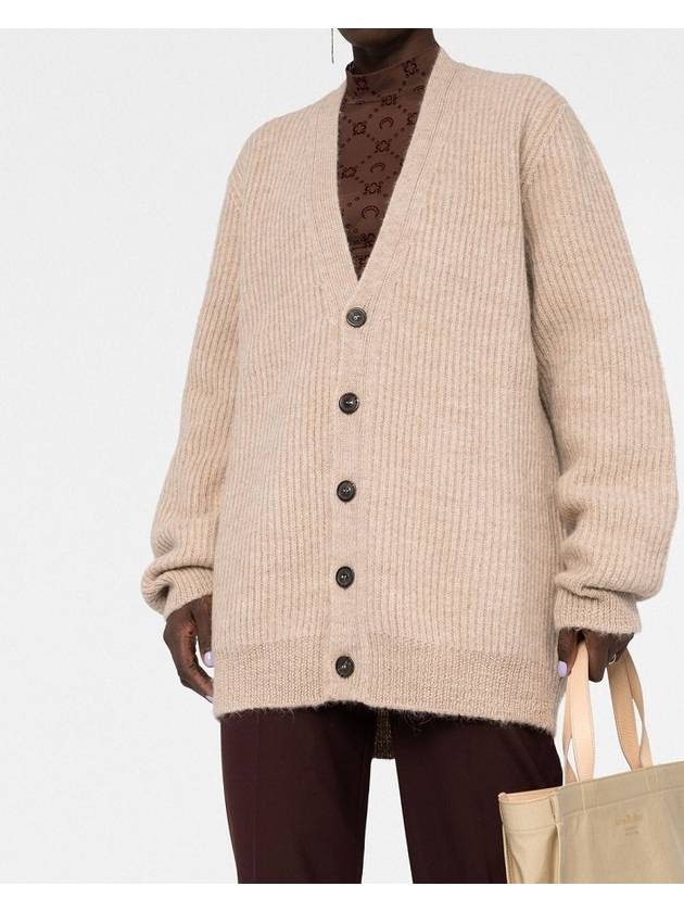 Stitch Alpaca Wool Knit Oversized Fit Cardigan Beige - MAISON MARGIELA - BALAAN 3