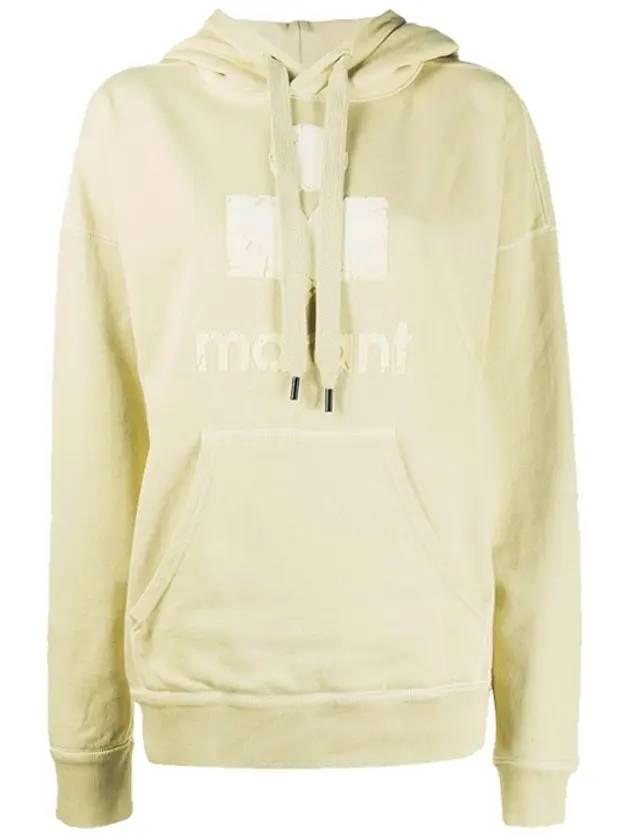 Mansell Velor Logo Hooded Top Light Yellow - ISABEL MARANT - BALAAN.