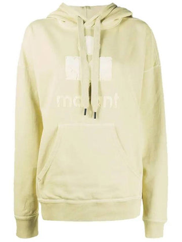 Mansell Velor Logo Hooded Top Light Yellow - ISABEL MARANT - BALAAN.