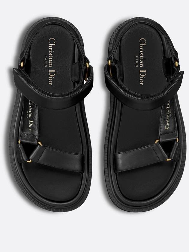 D Wave Leather Sandals Black - DIOR - BALAAN 4