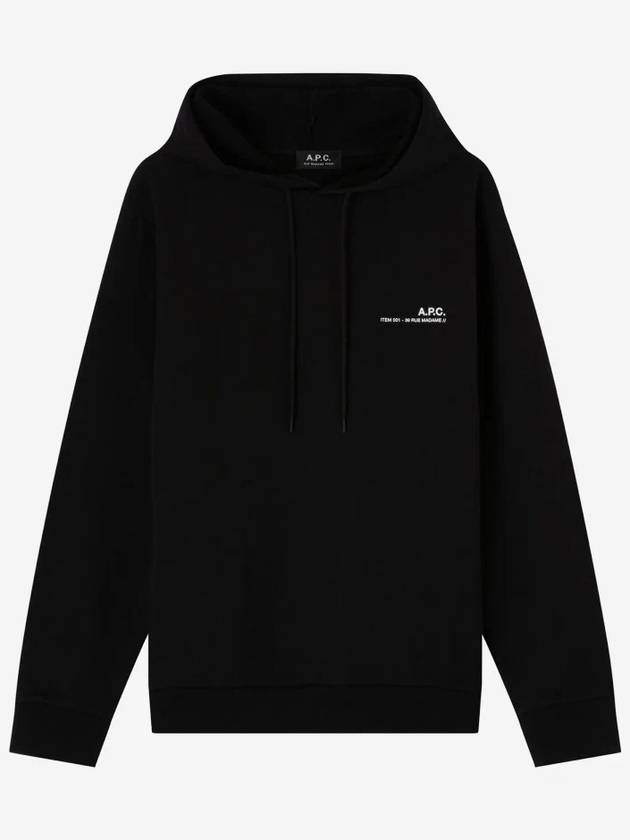 Item H Small Logo Cotton Hoodie Black - A.P.C. - BALAAN 2