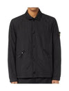 Men's Garment Dyed Crinkle Reps Nylon Shirt Jacket Black - STONE ISLAND - BALAAN 2