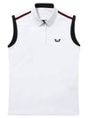 Golf Wear Mesh Tape Collar Sleeveless Golf T-shirt WB21SUWT02WH White - WHITEBALL - BALAAN 5