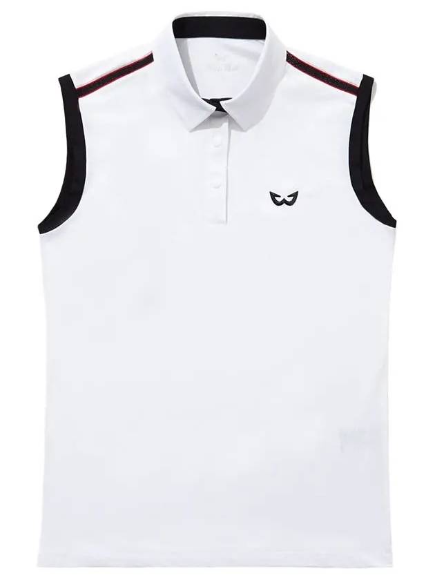 Golf Wear Mesh Tape Collar Sleeveless Golf T-shirt WB21SUWT02WH White - WHITEBALL - BALAAN 5