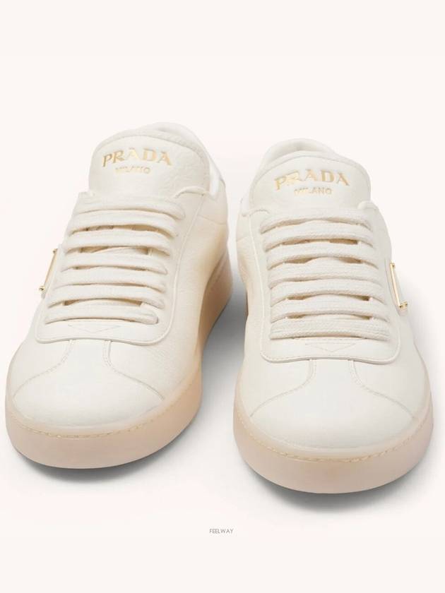 Leather Low Top Sneakers White - PRADA - BALAAN 4