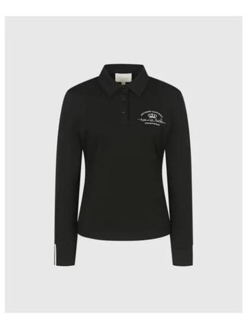 TRAVISMATHEW Women Logo Polo T Shirt Black - TRAVIS SCOTT - BALAAN 1