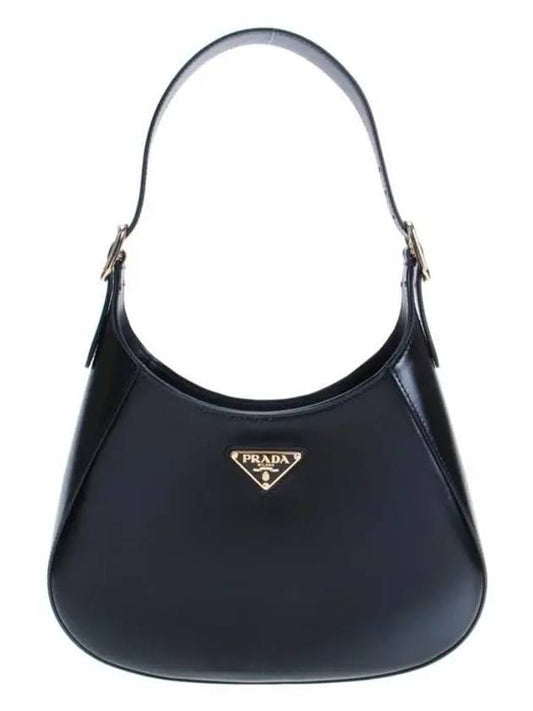 medium leather shoulder bag black - PRADA - BALAAN.
