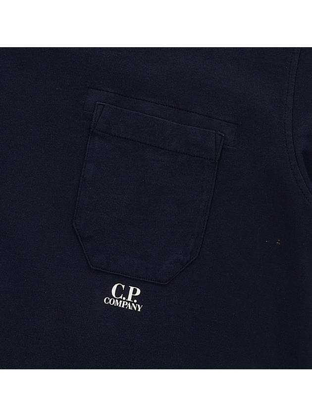 Small Logo Pocket Cotton Short Sleeve T-Shirt Total Eclipse - CP COMPANY - BALAAN 7