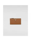 Leather Medium Wallet Caramel - PRADA - BALAAN 1