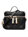 Lady Vanity Cannage Gold Mini Bag Black - DIOR - BALAAN.