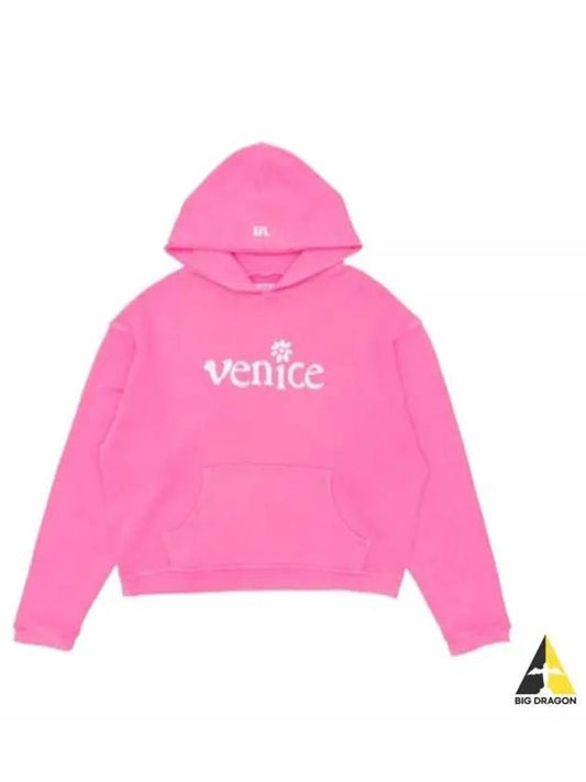 Silver Printed Venice Hoodie Knit Pink 07T031 Patch Hooded Sweatshirt - ERL - BALAAN 1