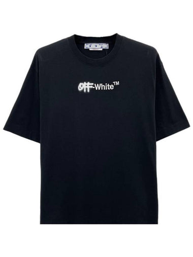 Spray Logo Over Skate Short Sleeve TShirt OMAA120 1001 - OFF WHITE - BALAAN 1