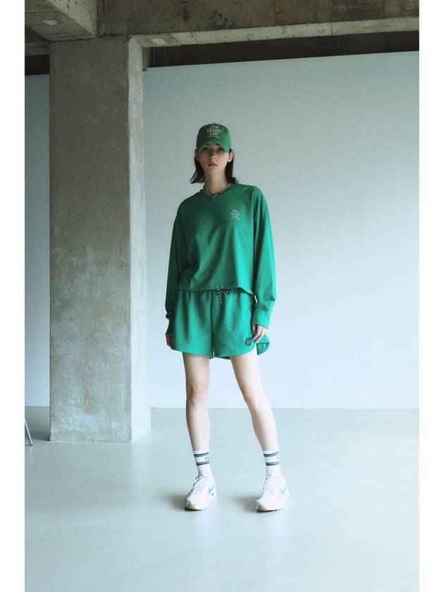 Essential Crop Long Sleeve T-Shirt Green - THE GREEN LAB - BALAAN 11