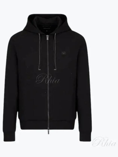 Men's Logo Zip-Up Hoodie Black - EMPORIO ARMANI - BALAAN 2