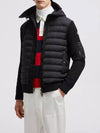 Logo Patch Padded Wool Cardigan Black - MONCLER - BALAAN 6