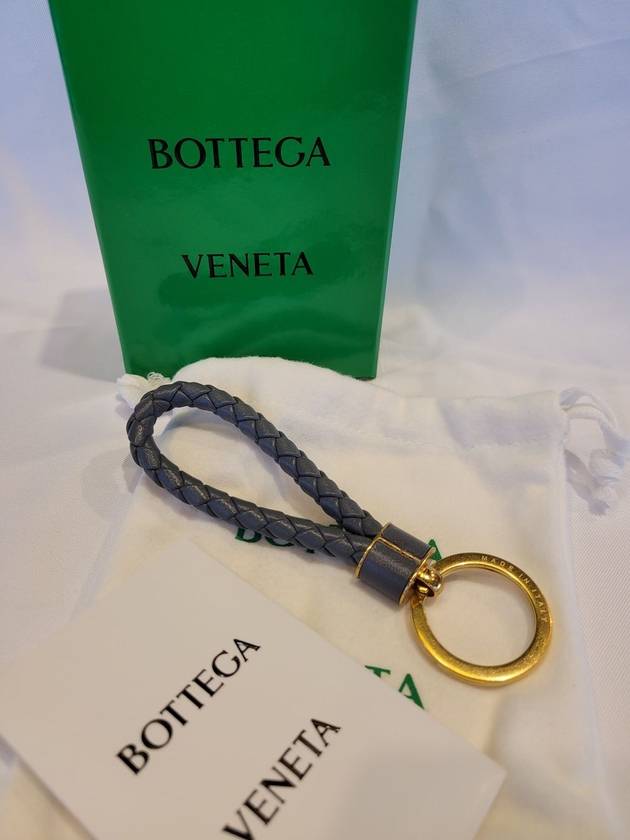 Intrecciato Lambskin Key Holder Grey - BOTTEGA VENETA - BALAAN 2