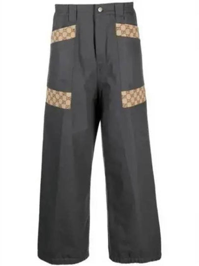 Cotton Canvas GG Trousers Straight Pants Blue - GUCCI - BALAAN 2