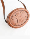 Oval Purse Smooth Cross Bag Brown - CELINE - BALAAN.