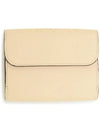 Alphabet Grain Leather Flap Small Half Wallet Beige - CHLOE - BALAAN 4