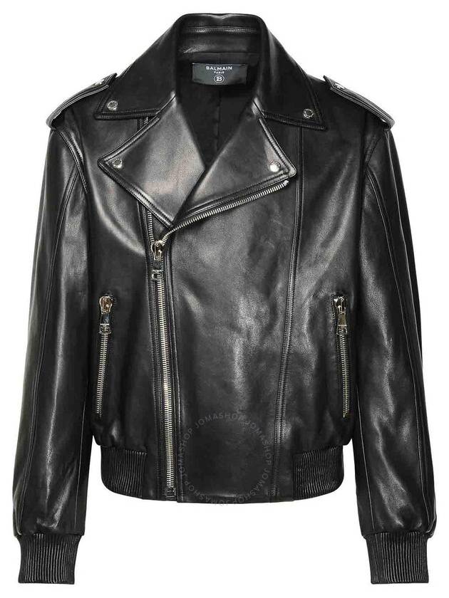 Balmain Leather Bomber Jacket, Brand Size 48 (US Size 38) - BALMAIN - BALAAN 1