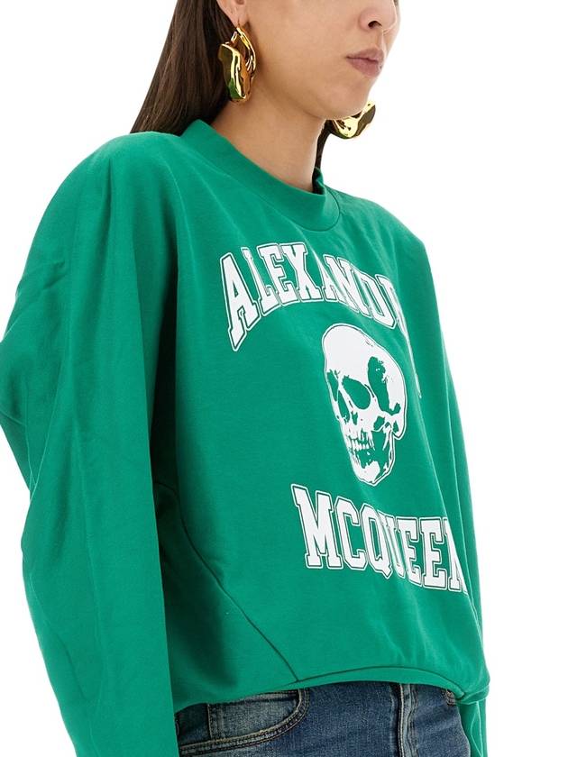 Skull Print Sweatshirt Green - ALEXANDER MCQUEEN - BALAAN 5