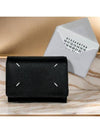 Stitch Leather Tri-Fold Half Wallet Black - MAISON MARGIELA - BALAAN 2