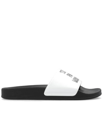 Moschino Slides With Logo, Women's, White - MOSCHINO - BALAAN 1