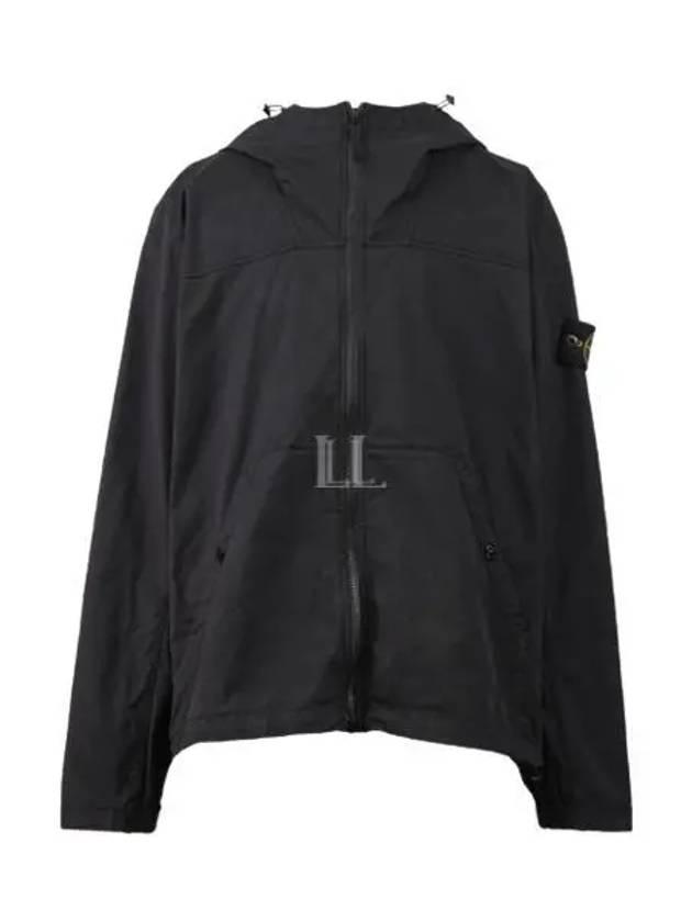 Supima Cotton Twill Stretch-TC Over Hooded Jacket Black - STONE ISLAND - BALAAN 2